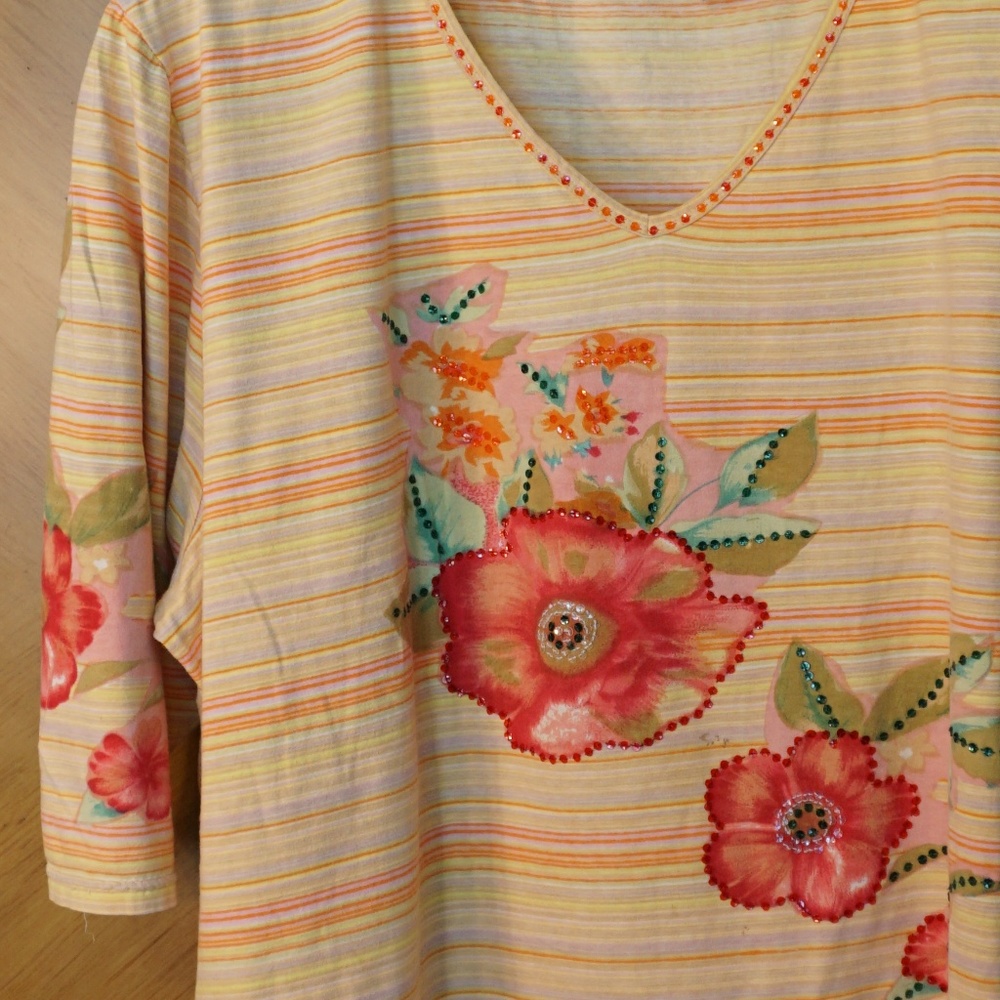 Vintage plus size maternity 3/4 sleeve soft tee 3X